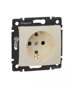 Механизм розетки 1-м СП Valena 16А IP21 230/250В 2P+E с заземл. защ. шторки на винтах сл. кость Leg 774321