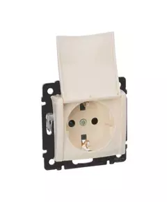 Механизм розетки 1-м СП Valena 16А IP21 2P+E с заземл. защ. шторки с крышкой на винтах сл. кость Leg 774322