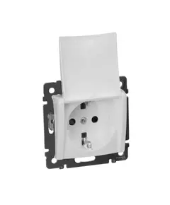 Механизм розетки 1-м СП Valena 16А IP21 2P+E с заземл. защ. шторки с крышкой на винтах бел. Leg 774422