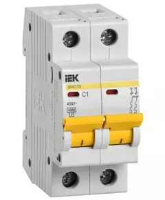 Выключатель автоматический модульный 2п C 1А 4.5кА ВА47-29 IEK MVA20-2-001-C