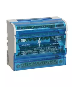 Шина на DIN-рейку в корпусе (кросс-модуль) ШНК 4х11 3L+PEN IEK YND10-4-11-125