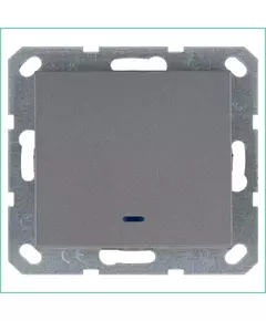 Выключатель 1-кл. 10А IP20 с подсветкой механизм алюм. Jasmart G3011NS