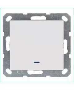Выключатель 1-кл. 10А IP20 с подсветкой механизм бел. глянцевый Jasmart G3011NW