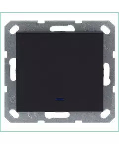 Выключатель 1-кл. 10А IP20 с подсветкой механизм черн. матовый soft touch Jasmart G3011NPB
