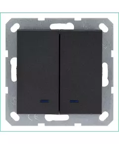 Выключатель 2-кл. 10А IP20 с подсветкой механизм антрацит Jasmart G3023NB