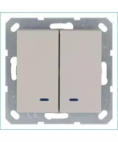 Выключатель 2-кл. 10А IP20 с подсветкой механизм тауп Jasmart G3023NT