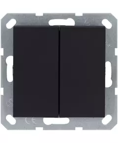 Кнопка 2-кл. 10А IP20 с переключающим контактом механизм черн. матов. soft touch Jasmart G3020PB