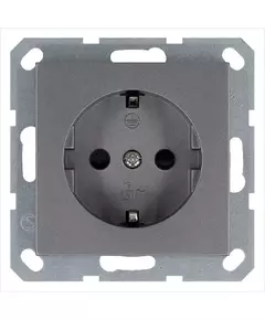 Розетка 1-м Shuko 16А IP20 с заземл. защ. шторки механизм алюм. Jasmart G5501S