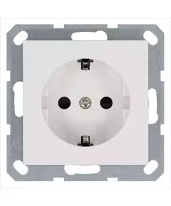 Розетка 1-м Shuko 16А IP20 с заземл. защ. шторки механизм бел. глянцевый Jasmart G5501W