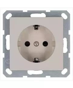 Розетка 1-м Shuko 16А IP20 с заземл. защ. шторки механизм тауп Jasmart G5501T
