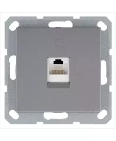Розетка компьютерная 1-м RJ45 IP20 кат. 5E механизм алюм. Jasmart G6105S