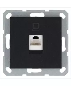Розетка компьютерная 1-м RJ45 IP20 кат. 5E механизм антрацит Jasmart G6105B