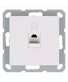 Розетка компьютерная 1-м RJ45 IP20 кат. 5E механизм бел. глянцевый Jasmart G6105W