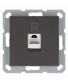 Розетка компьютерная 1-м RJ45 IP20 кат. 5E механизм мокко Jasmart G6105Z