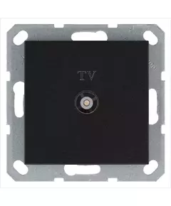 Розетка телевизионная оконечная TV Ф9.5мм механизм антрацит Jasmart G6001B