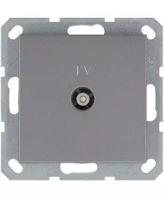 Розетка телевизионная проходная TV Ф9.5мм механизм алюм. Jasmart G6002S