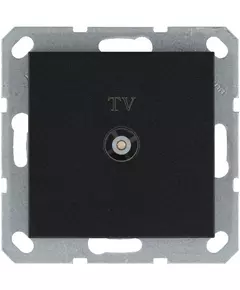 Розетка телевизионная проходная TV Ф9.5мм механизм антрацит Jasmart G6002B