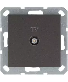 Розетка телевизионная проходная TV Ф9.5мм механизм мокко Jasmart G6002Z