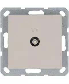 Розетка телевизионная проходная TV Ф9.5мм механизм тауп Jasmart G6002T