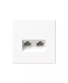 Розетка компьютерная 2-м ArtGallery RJ45 + RJ45 кат.5E механизм бел. SE GAL000185