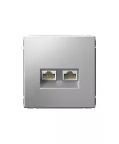 Розетка компьютерная 2-м ArtGallery RJ45 + RJ45 кат.5E механизм алюм. SE GAL000385