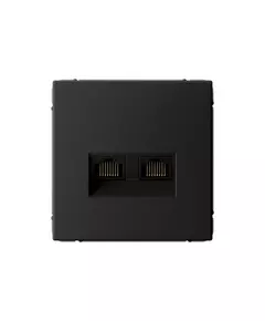 Розетка компьютерная 2-м ArtGallery RJ45 + RJ45 кат.5E механизм карбон SE GAL001085