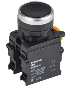 Кнопка d22мм 1НО+1НЗ MASTER черн. IEK MI-BT60-11-3-22-K02