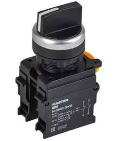Переключатель 3 полож. 2НЗ возвратный черн. MASTER IEK MI-SW60-20X33-5-24-3-K02