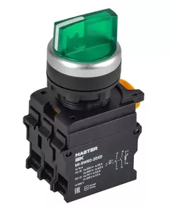 Переключатель 3 полож. 2НЗ с подсветкой зел. MASTER IEK MI-SW60-20XD-4-14-3-K06