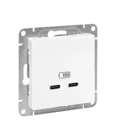 Розетка 2-м СП Эпика USB-C механизм бел. EKF UP1-SOW-2USBC