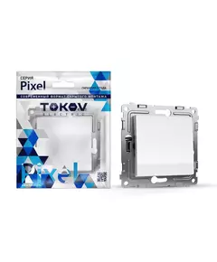 Переключатель перекрестный 1-кл. СП Pixel IP20 механизм бел. TOKOV ELECTRIC TKE-PX-P1R-C01