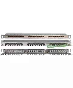 Патч-панель PPHD-19-24-8P8C-C6-SH-110D высокой плотн. 19 дюйм 0.5U 24 порта RJ45 кат. 6 Dual IDC экран. Hyperline 46091