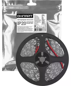 Лента светодиодная 90 668 OLS-2835CW120-9.6-IP20-24V (уп.5м) ОНЛАЙТ 90668