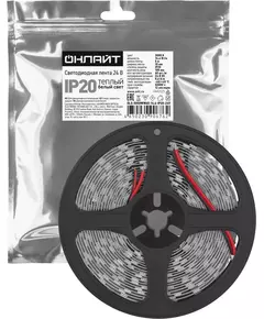 Лента светодиодная 90 676 OLS-5050WW60-14.4-IP20-24V (уп.5м) ОНЛАЙТ 90676