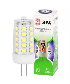 Лампа светодиодная GREEN LINE LED G4-JC-7W-865-12V GL G4 7Вт капсула 6500К холод. бел. Эра Б0067194