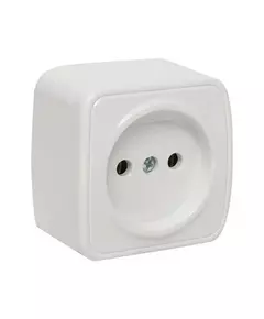 Розетка 1-м ОП Минск 10А IP20 без заземл. бел. Basic EKF EGR10-022-10