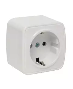 Розетка 1-м ОП Минск 16А IP20 с заземл. бел. Basic EKF EGR16-028-10