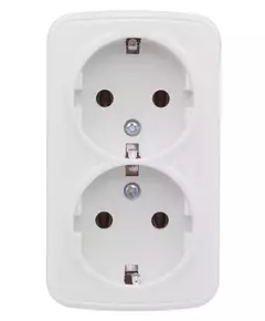 Розетка 2-м ОП Минск 16А IP20 с заземл. бел. Basic EKF EGR16-128-10