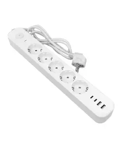 Удлинитель 5х5м IP20 2USB 2.4А+2type-C LUX 1.5кв.мм EKF UBA-LUX-505-TC