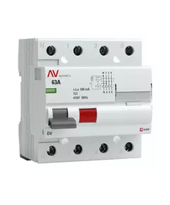 Выключатель дифференциального тока (УЗО) 4п 63А 100мА тип AC DV AVERES EKF rccb-4-63-100-ac-av