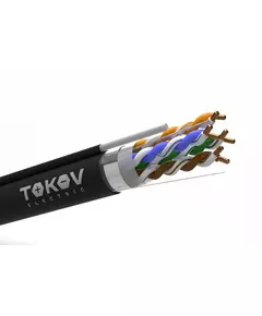 Кабель витая пара F/UTP 4х2х24AWG(0.51мм)+тросс кат.5E PE TOKOV PRO Fluke tested (м) TOKOV ELECTRIC TKP-C05-F42-5E-305-ODC