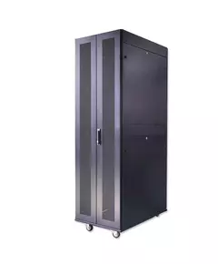 Шкаф серверный телекоммуникационный напольн. ND-SC-47U80/120-BK 19дюйм 47U 800х1200мм для распределит. и серверн. оборудования; передн. и задн. двойн. перфорир. двери ручки с замком RAL 9004 черн. Cabeus 11123c