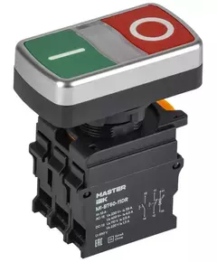 Кнопка "I-O" d22мм 1НО+1НЗ MASTER с подсветкой IEK MI-BT60-11DR-3-11-K51