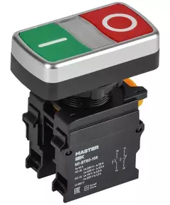 Кнопка "I-O" d22мм 1НО+1НЗ MASTER без подсветки IEK MI-BT60-11R-3-21-K51