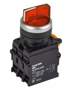 Переключатель 3 полож. 2НО с подсветкой красн. MASTER IEK MI-SW60-20XD-4-14-3-K04
