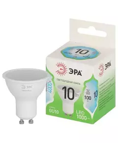 Лампа светодиодная GREEN LINE MR16-10W-840-GU10 GL 10Вт софит 4000К яркий свет бел. GU10 Эра Б0066993