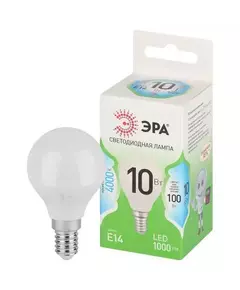 Лампа светодиодная GREEN LINE P45-10W-840-E14 GL 10Вт шар 4000К яркий свет бел. E14 Эра Б0067021