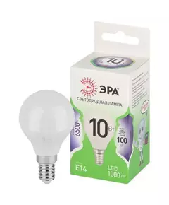 Лампа светодиодная GREEN LINE P45-10W-865-E14 GL 10Вт шар 6500К свет холод. E14 Эра Б0067033