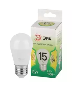 Лампа светодиодная GREEN LINE P45-15W-830-E27 GL 15Вт шар 3000К свет тепл. E27 Эра Б0067038