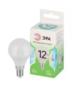 Лампа светодиодная GREEN LINE P45-12W-840-E14 GL 12Вт шар 4000К яркий свет бел. E14 Эра Б0067049